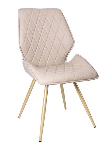 Стул LA ALTA OSTIN 360 экокожа кремовый, каркас круглый шампань