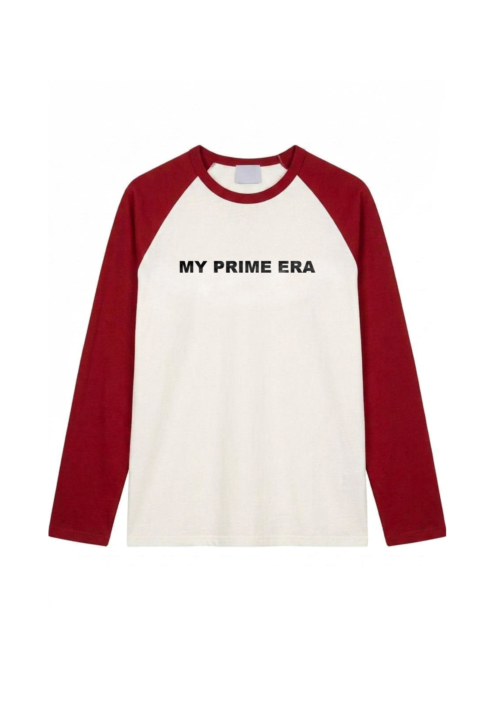 Лонгслив с контрастными рукавами "My prime era"