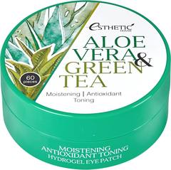 Esthetic House Патчи гидрогелевые алоэ и зеленый чай - Aloe vera&green tea hydrogel eye patch, 60шт