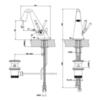 Gessi CONO Смеситель для раковины, однорычажный, с донным клапаном, цвет хром 45002#031