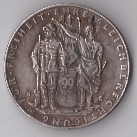 Жетон Медаль полет двух цеппелинов на выборы конфессии 1936 года Германия Третий Рейх посеребрение Копия