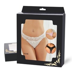 Трусики танга Sexy Floral Lace, черные, M-L