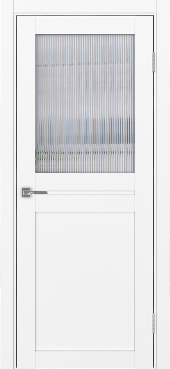 Дверь межкомнатная Оптима Порте Турин 520.211, цвет белый снежный, экошпон, стекло мору