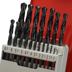 Набор сверл по металлу 1-10мм 19шт DIN338 HSS-R 118° (мет. кейс) H-Tools PRO 205212PRO
