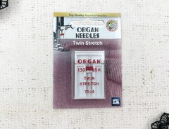 Иглы для бытовых машин ORGAN, двойные супер стрейч № 75/4, 1 игл