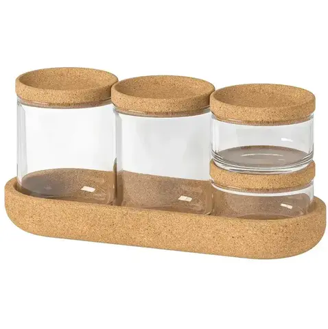 Набор банок для специй Storån, 26*10*9.5, стекло, кора пробкового дерева