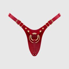Красный пояс для фиксации насадок Strap-On-Me Leatherette Harness Fabulous