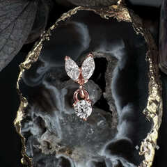 Накрутка "Rigel" - Розовое золото - White CZ