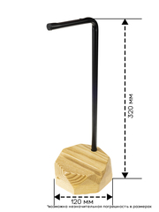 Подставка для наушников с деревянным основанием и вырезом под мобильный телефон
