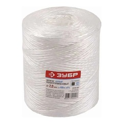 ЗУБР d 2.0 мм, 400 м, 1600 текс, 22 кгс, белый, полипропиленовый шпагат (50100-400)