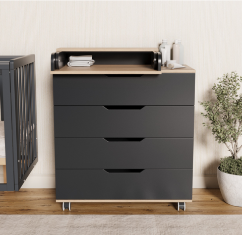 Комод ИНКАНТО ЮГ 800/4 цвет ДУБ/ГРАФИТ (органайзер)