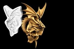 Силиконовый молд № 476 Дракон с черепом