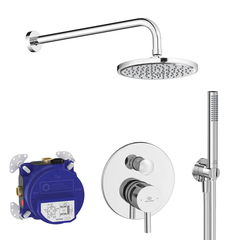 Ideal Standard Ceraline Душевой комплект: встраиваемый смеситель для ванны/душа, верхний душ Ø20см., держатель, лейка для душа и шланг 175см., цвет: хром фото