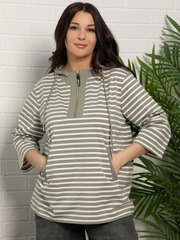 Блуза Сафари (бело-зеленая) Б15423-18М LT Collection