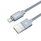 Кабель USB - Micro-USB 2.4А магнитный HOCO U40A 1м (100 см) (Серебро)