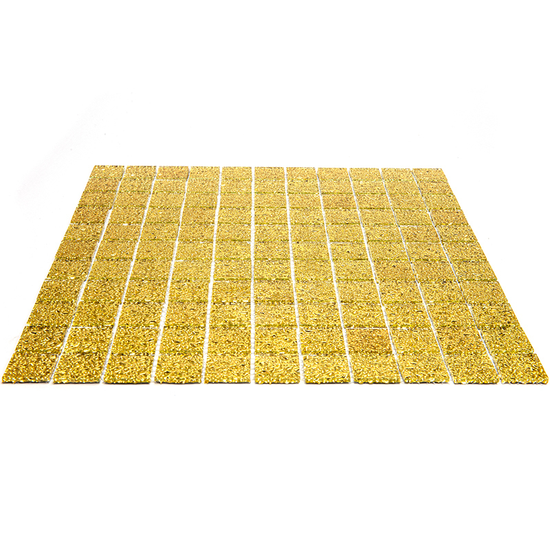 QM-2501 Стеклянная мозаичная плитка Natural Mirror золотой квадрат глянцевый