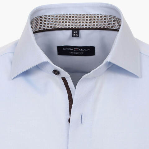 Сорочка мужская Casamoda Comfort Fit 303523200-102 из голубого твила с отделкой