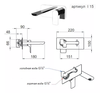 Remer I15 Смеситель для раковины на стену скрытого монтажа излив 18см (скрытая часть в комплекте) infinity