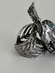 Флюорит (кольцо из серебра)