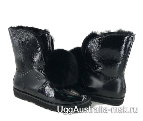 UGG Isley Patent Waterproof Boot Black