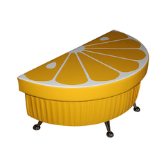 Банкетка «Долька лимона" на хромированных ножках»