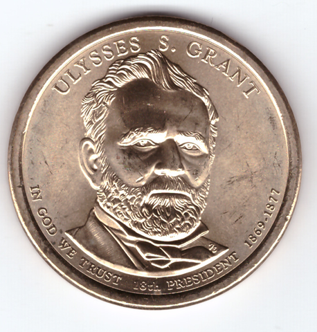 США. 1 доллар. Президенты. №18. 2011. Ulysses S. Grant / Улисс Грант. P. UNC