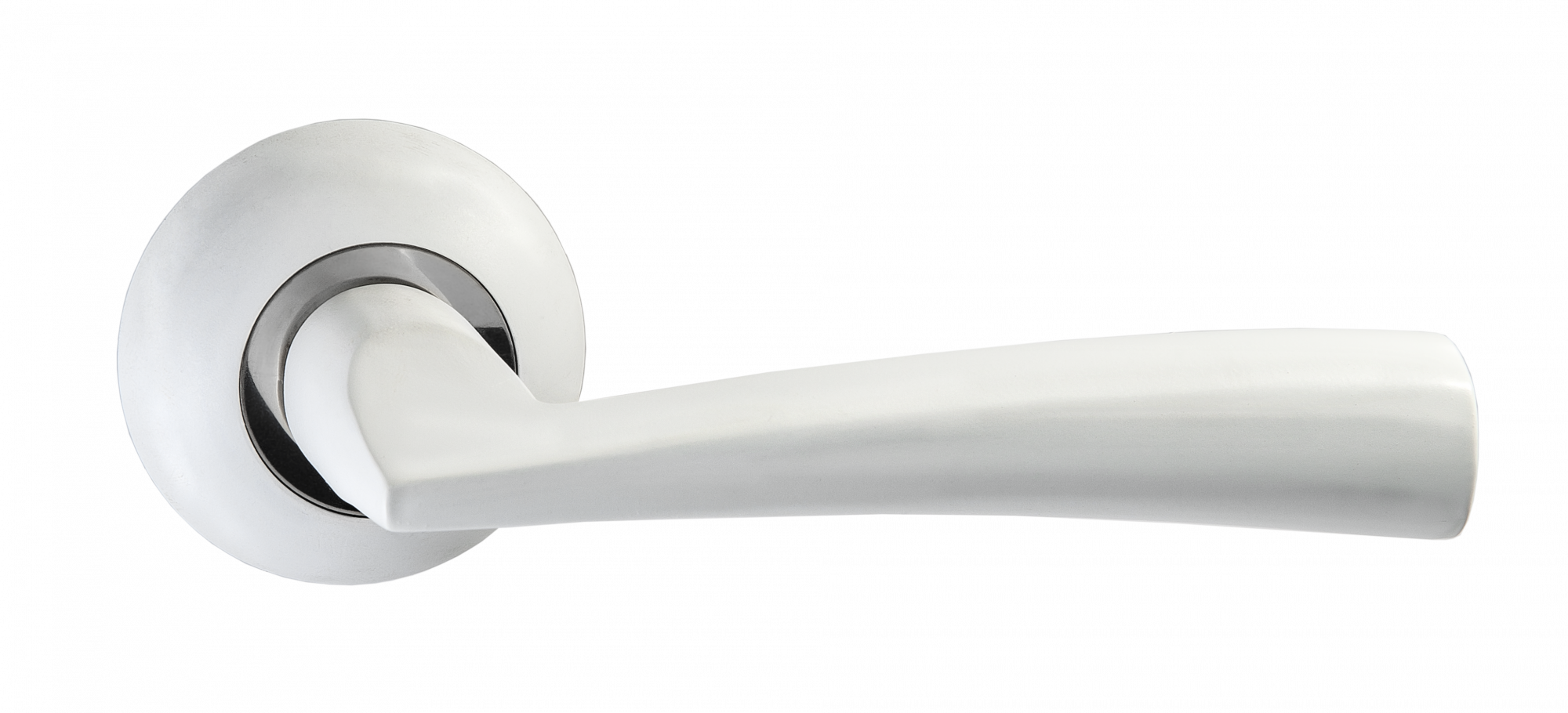 Ручка круг Пуэрто INAL 551-08 MSW/CP, цвет супер белый матовый/хром, алюминий (гарантия - 8 лет)