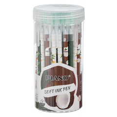 Ручка шариковая, масляная, Piano, синие чернила, серия "PIANO КОКОС", цветной корпус, 50 шт