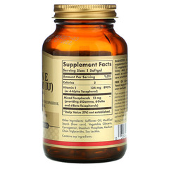 Solgar, Naturally Sourced Vitamin E, 200 IU, 100 Vegetarian Softgels