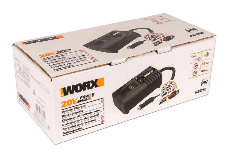 Зарядное устройство автомобильное WORX WA3765  20В 2A