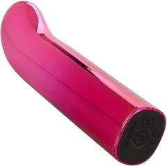 Розовый изогнутый мини-вибромассажер Glam G Vibe - 12 см. - 