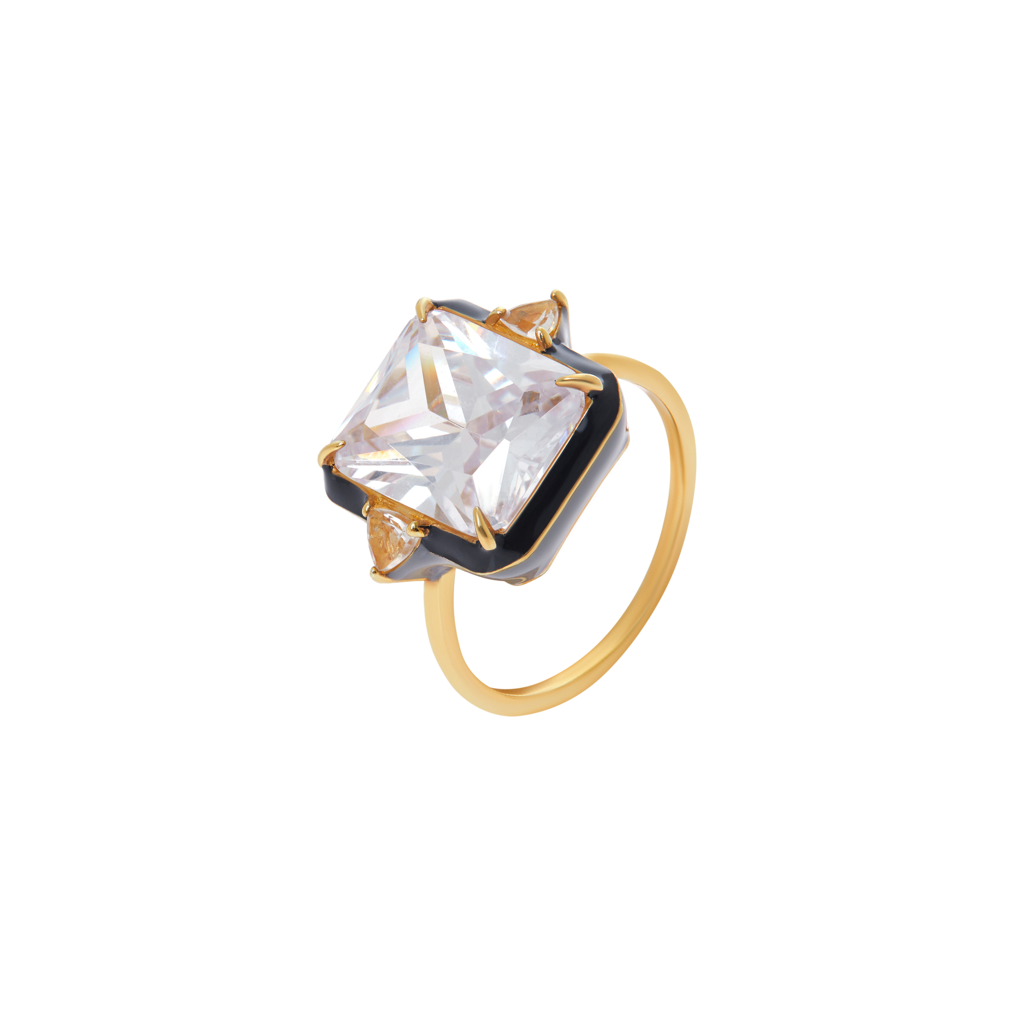 VIVA LA VIKA Кольцо Shine Bright Macaroon Ring – Crystal Black viva la vika кольцо square macaroon ring – caramel