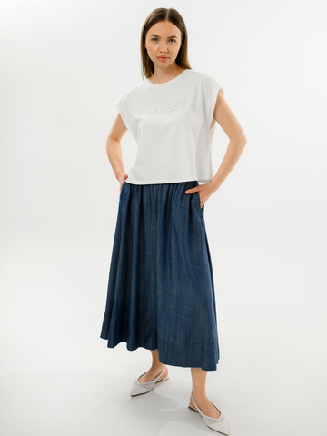 TWINSET Юбка на резинке из легкого денима