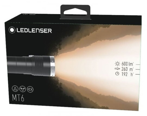 Фонарь ручной Led Lenser MT6, чёрный, светодиодный, AAx3 (500845)