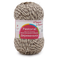 Пряжа "Деревенька", 100% Шерсть, 100гр, 170 м, серо-бежевый