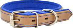 ЗооЭкспресс ошейник SUOMI LINE бежевый/синий 30мм 45-58см