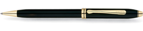 Ручка шариковая Cross Townsend, Black Lacquer Gold Plated (572)