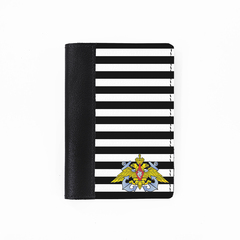 Обложка на паспорт комбинированная "Тельняшка ВМФ", черная белая вставка
