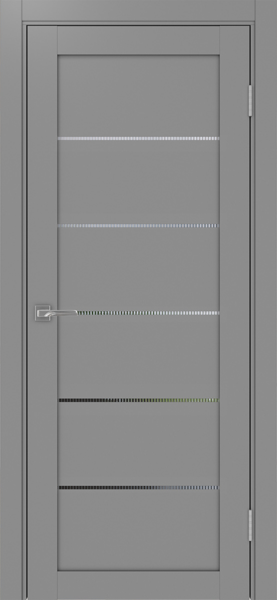 Дверь межкомнатная Оптима Порте Турин 506.12, цвет серый, экошпон, стекло мору