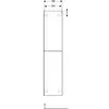 Высокий шкафчик Geberit Acanto с двумя дверями: B=38см, H=173см, T=36см, черный / лакированный матовый, черный / глянцевое стекло