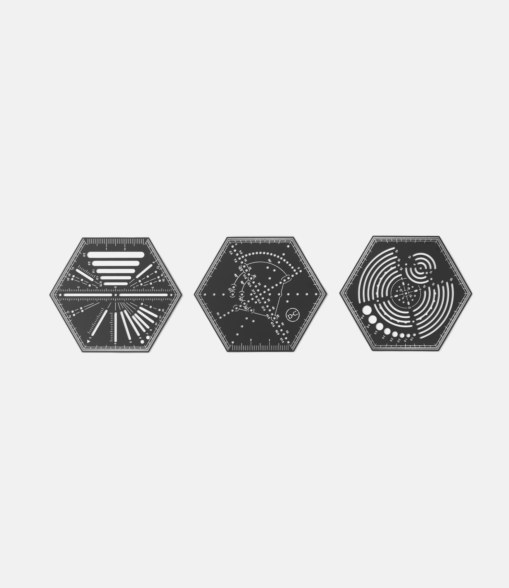 Yuan Design Hexagonal Set — набор шестиугольных линеек