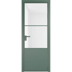 Алюминиевая дверь 20AG зелёный воск остеклённая