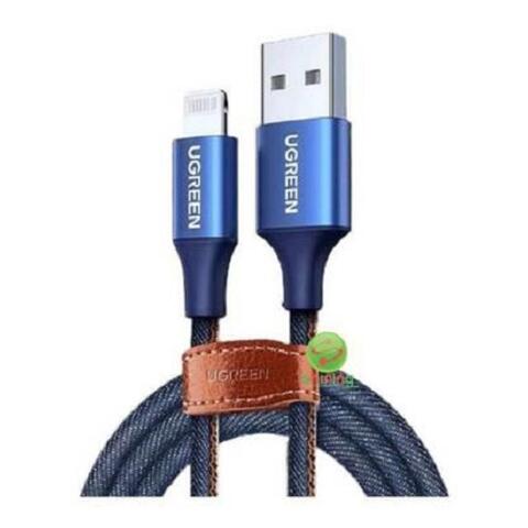 Кабель  UGREEN US199 (80634) Lightning to USB-A 2.0 Cable, 1,5м, синий джинсовый