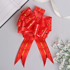 Бант декорированный - шар «Золотое сечение», красный