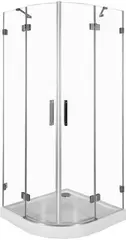Aquanet 185418 Компл.1 - NWD2242 Beta 900x900x2000 шторка полукруг распашные двери стекло прозрачное хром (R480) (185418) фото