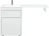 Aquanet 239302 Тумба с раковиной Токио 130 L напольная 1 ящик, б/к цвет белый глянец (239302)
