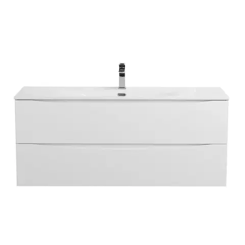 BelBagno MARINO-CER-N-1200-2C-SO-BL-P MARINO-CER-N База под раковину подвесная с двумя выкатными ящиками, Bianco Lucido, 1196x460x500, MARINO-CER-N-1200-2C-SO-BL-P