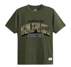 Футболка Alpha Industries Alpha Camo Logo Tee Olive (Зеленый)