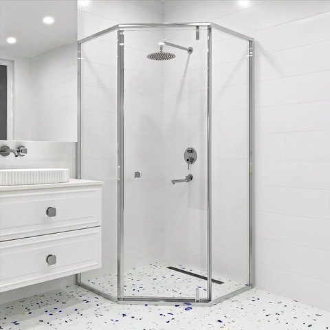 RGW 350608800-11 Душевой уголок 100*100*195 RGW HO-088 Трапеция/Хром/Прозрачное/8 мм (2 уп.)