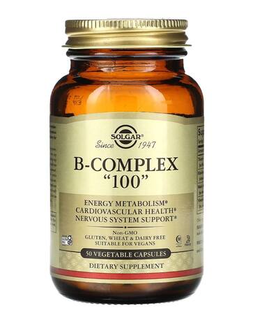 Солгар B Complex «100», 50 растительных капсул